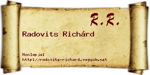 Radovits Richárd névjegykártya