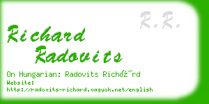 richard radovits business card